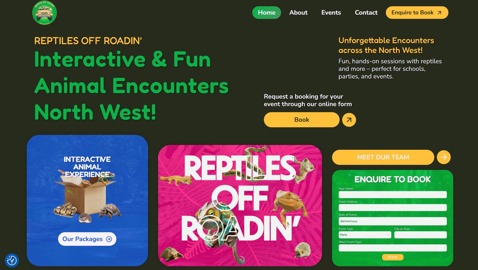 Reptiles Off Roadin' Website Design in Chester & SEO Chester